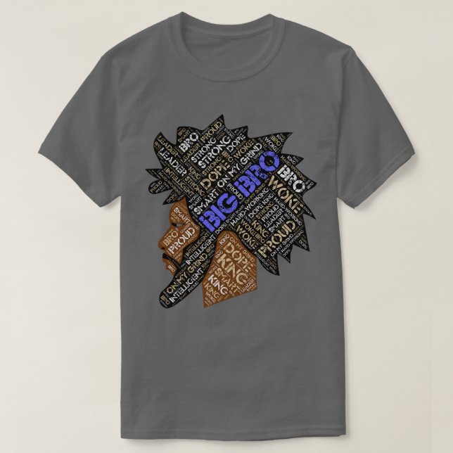 T-shirt Afro-Américain Big Brother Bro frère aîné (Design devant)