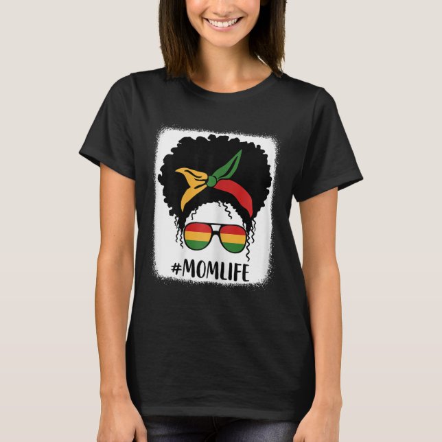 T-shirt Afro-Américain Maman Vie Mère Noire Mères D (Devant)