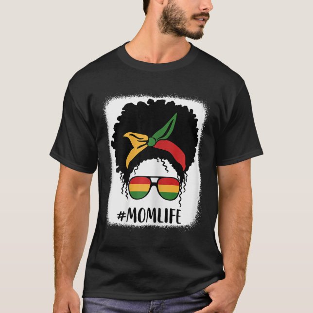 T-shirt Afro-Américain Maman Vie Mère Noire Mères D (Devant)