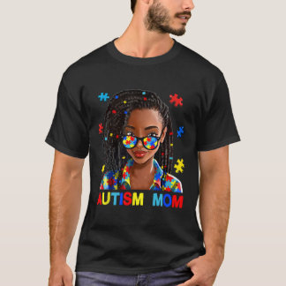 T-shirt Afro-Américain Noir Autisme Maman Afro Autisme Awa