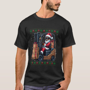 T-shirt Afro-Américain Père Noël Fourchette Vilain Noël