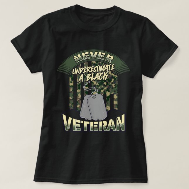 T-shirt Afro-Américain Vétérinaire Noir Vet Militaire Amér (Design devant)
