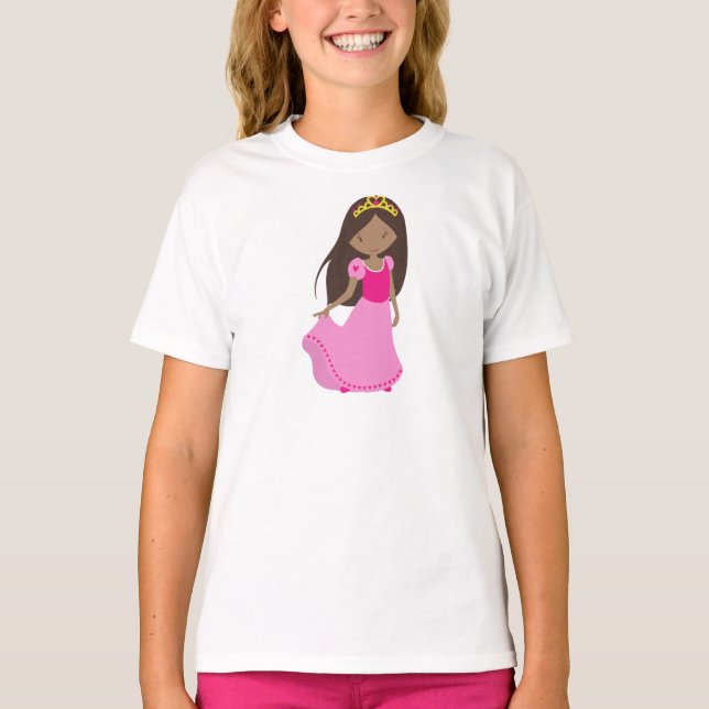 T-shirt Afro-Américaine Princesse, Reine, Couronne, Ball G (Devant)