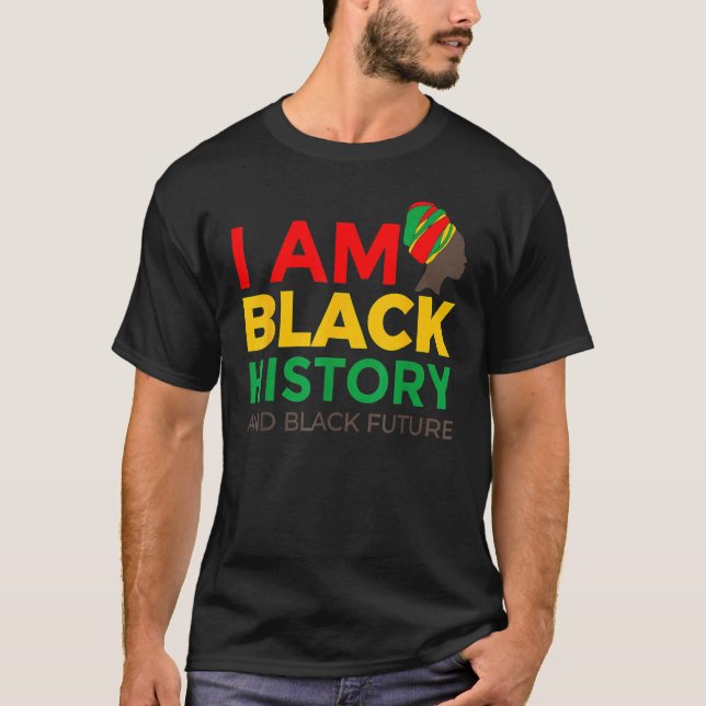 T-shirt Afro American Gift Afrocentric Gift I Am Black His (Devant)