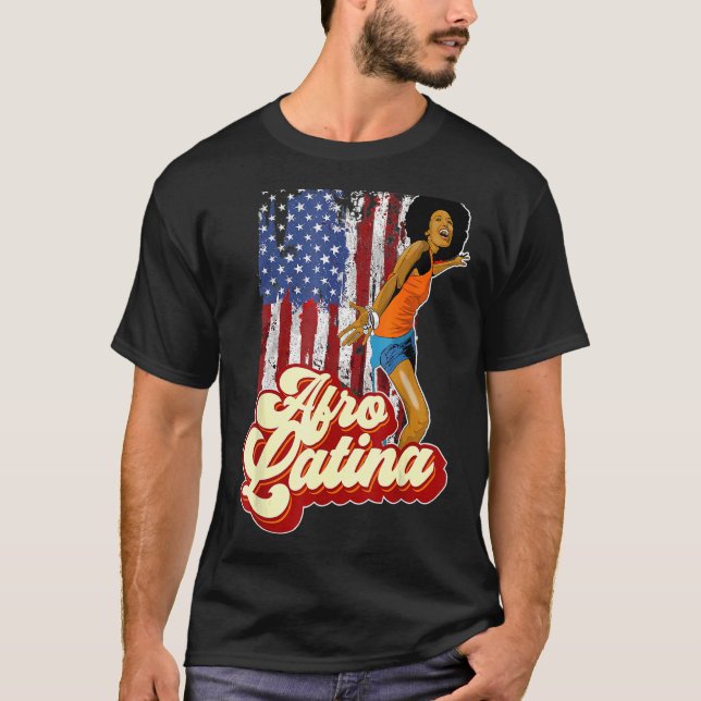 T-shirt Afro Amérique latine Drapeau Afro Latin Pride Tee (Devant)