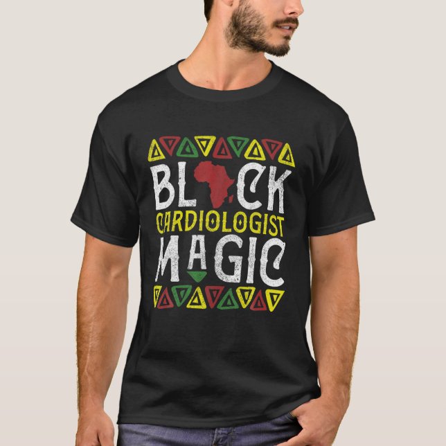T-shirt Afro Black Cardiologist Magic Apparel African Blm (Devant)