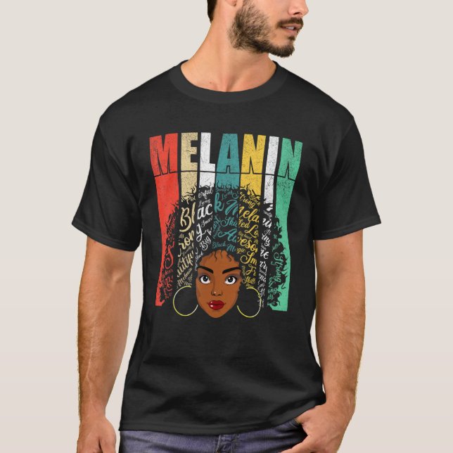 T-shirt Afro Black Femmes Filles Melanin T American Africa (Devant)