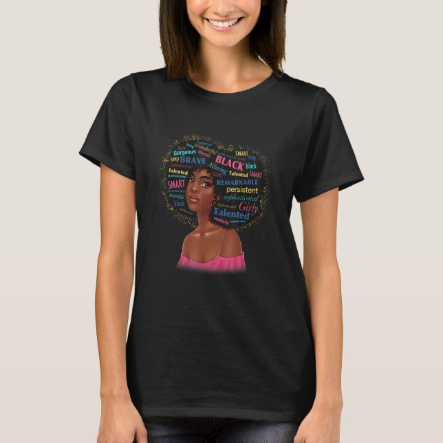 T-shirt Afro Black Woman Black History Mois African Ameri (Devant)