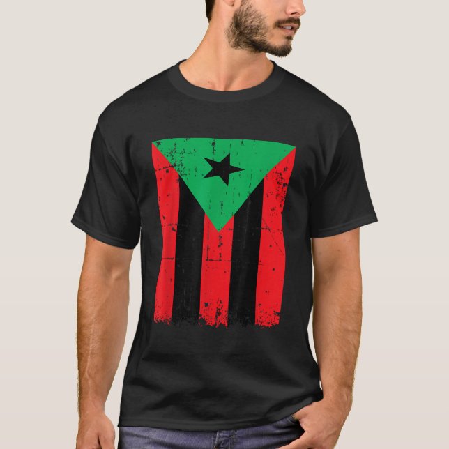 T-shirt Afro Boricua Drapeau drôle Porto Rico Afrique Raci (Devant)