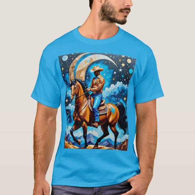 T-shirt Afro Cosmic Cowboy Under Stars Tee (Devant)