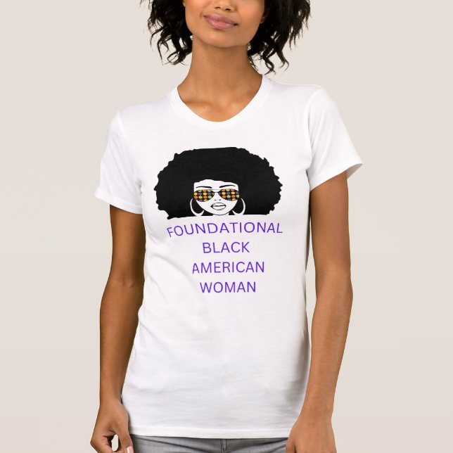 T-shirt Afro de la femme noire américaine (Devant)