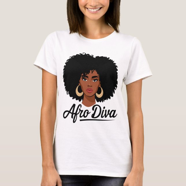 T-shirt Afro Diva pour dames (Devant)