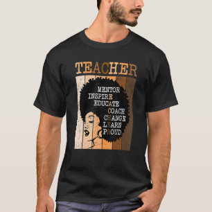 T-shirt Afro Enseignant Melanin Africain-Américain Noir Hi
