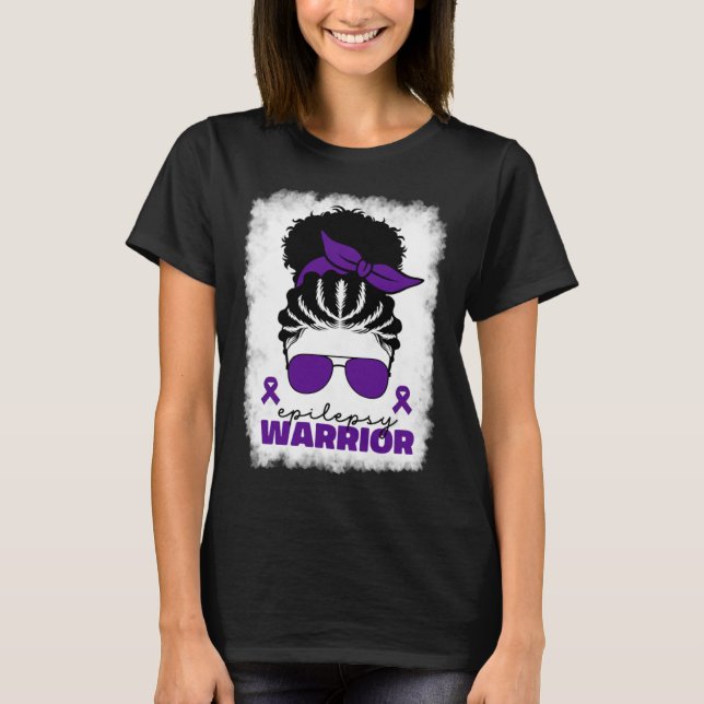 T-shirt Afro Epilepsy Warrior For Black Women Epilepsy Awa (Devant)