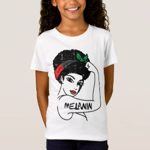 T-Shirt Afro Femme Melanin Black History Mois Afrique Amer