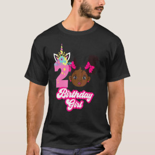 T-shirt Afro Girl 2e anniversaire Black Girl Africaine Amé