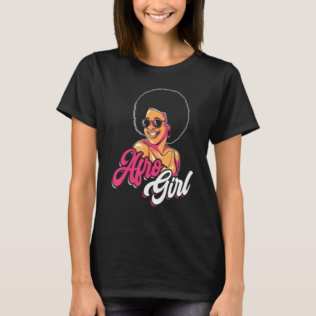 T-shirt Afro Girl Afrocentric Black Pride Afro Hair 1 (Devant)