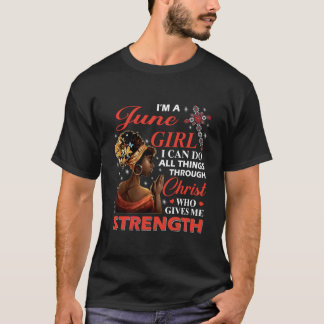 T-shirt Afro JE SUIS un juin Je peux faire toutes choses p