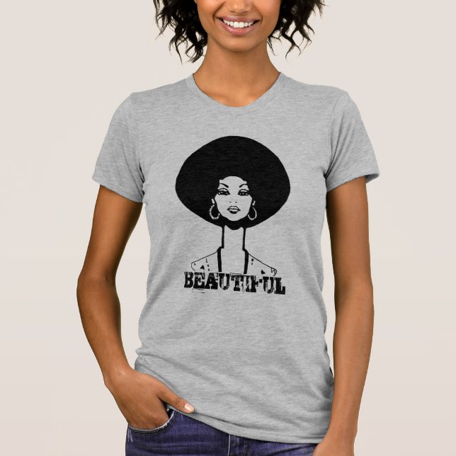 T-SHIRT AFRO LADY BEAUTIFUL (Devant)