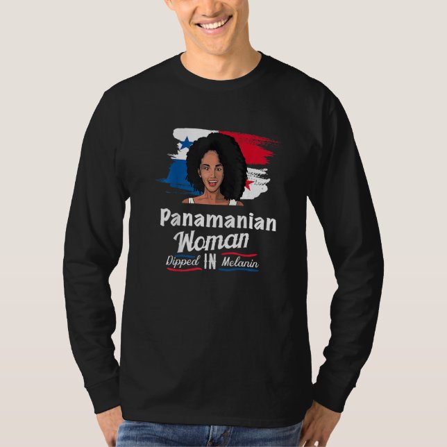T-shirt afro latina panama  women dipped in melanin Black (Devant)