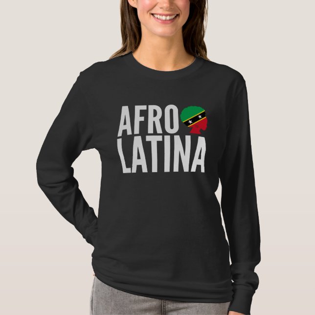 T-shirt Afro Latina Queen Creole Saint Kitts & Nevis Afro  (Devant)