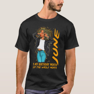 T-shirt Afro Locs Fille Juin Est Mon Anniversaire Ouais To