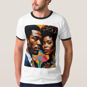 T-shirt Afro Love Retro Power Couple