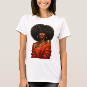 T-shirt Afro over eyes Big afro, Beautiful Women png