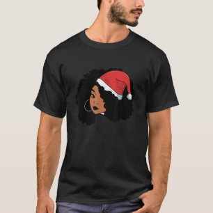 T-shirt Afro Père Noël Africaine-Américaine Black Womens M