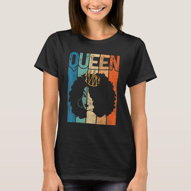 T-shirt Afro Queen Melanin Black Woman Magic Black History (Devant)