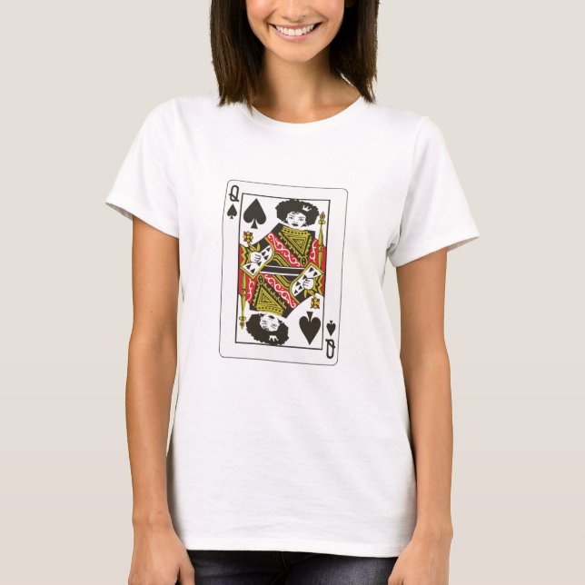 T-shirt Afro Queen of Spades Carte Black Queen of Spade (Devant)