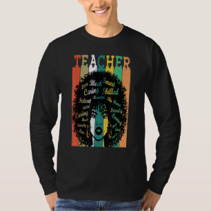 T-shirt Afro Retro Black History Mois Black Woman Enseigne