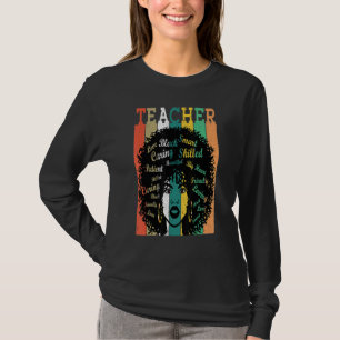 T-shirt Afro Retro Black History Mois Black Woman Enseigne