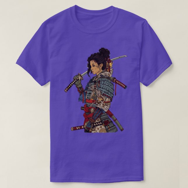 T-shirt Afro Samurai Girl Japonaise Art (Design devant)