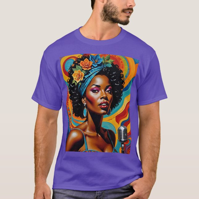T-shirt Afro Soul Diva Art Vibrant Tee (Devant)