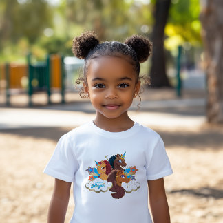 T-Shirt Afro Unicorn "Fabriqué en magie" Trio Design