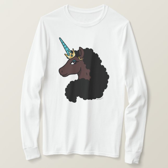 T-shirt Afro Unicorn | Magique (Design devant)