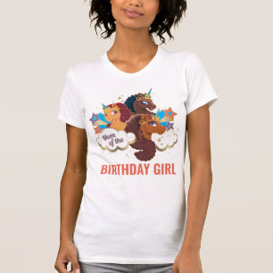 T-shirt Afro Unicorn Maman de la fille d'anniversaire