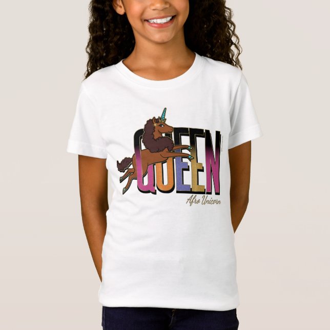 T-Shirt Afro Unicorn Queen Design (Devant)