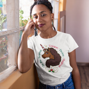T-shirt Afro Unicorn 'Tis Season Holiday Unicorn