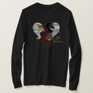 T-shirt Afro Unicorn Trio Coeur Design
