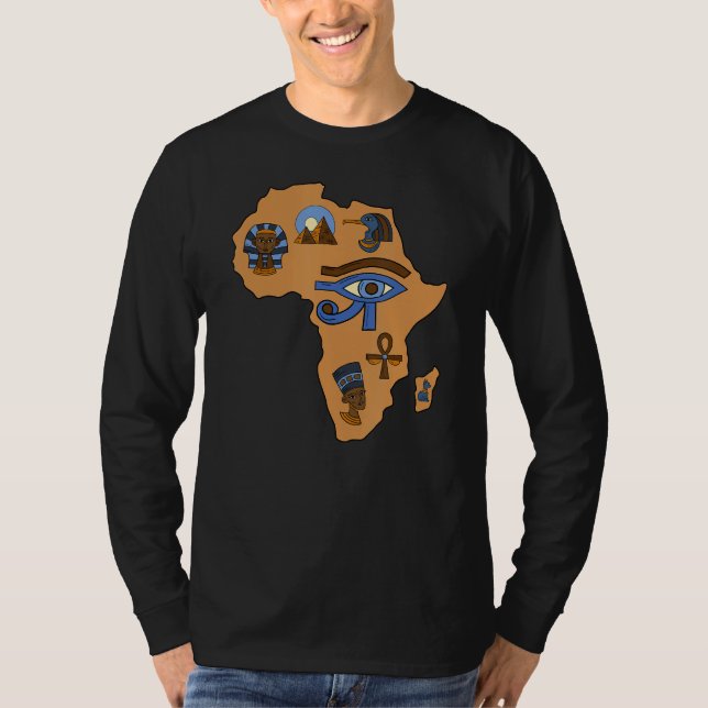 T-shirt Afrocentrisme Noir Égyptien Nubiens Ankh Africa Ey (Devant)
