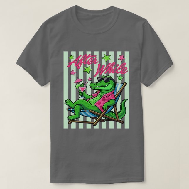T-shirt After While Chill Vibes Alligator (Design devant)