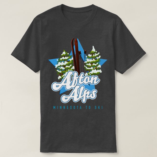 T-shirt Afton Alpes Minnesota À Ski 1 (Design devant)