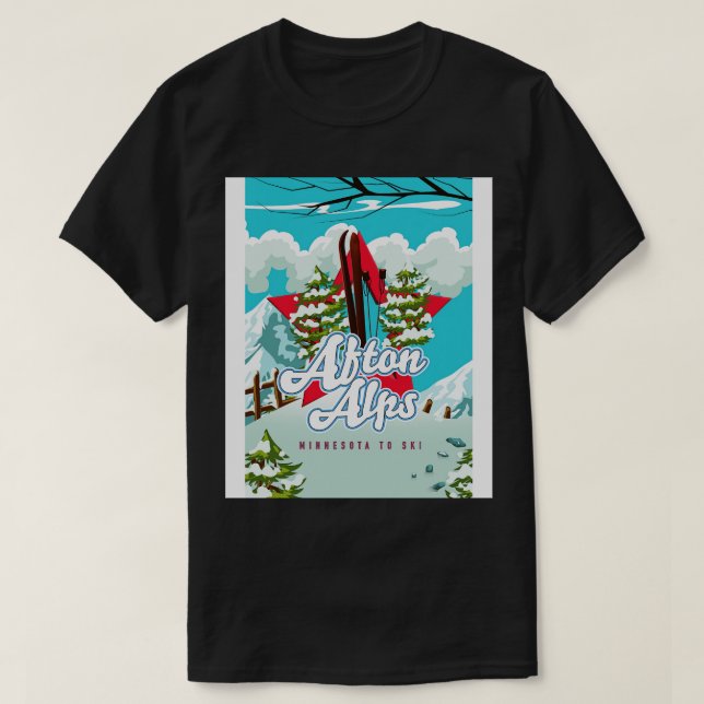 T-shirt Afton Alpes Minnesota skier (Design devant)