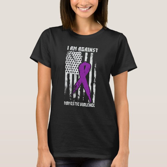 T-shirt Against Domestic Violence American Flag (Devant)