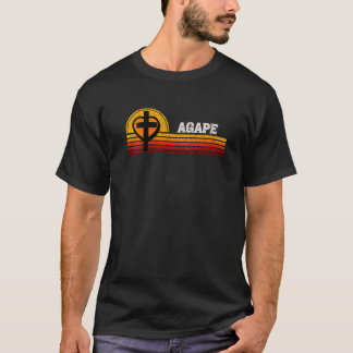 T-shirt Agape Dieu amour et homme Croix Coeur foi chrétien