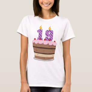 T-shirt Âge 19 sur le gâteau d'anniversaire