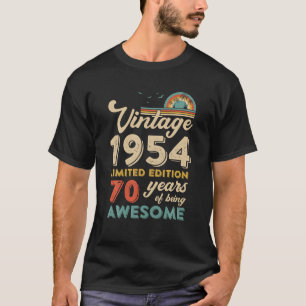 T-shirt Âgé de 70 ans Vintage 1954 70e anniversaire Hommes