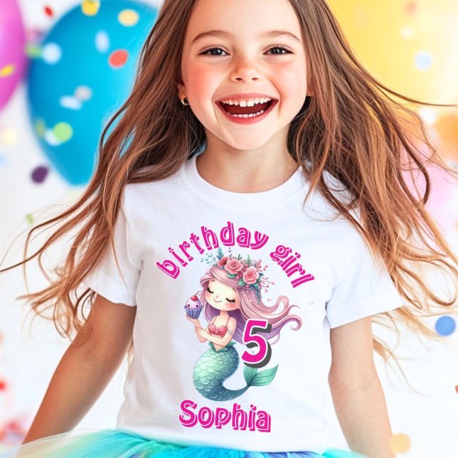 T-shirt âge de sirène nom d'anniversaire   (Créateur téléchargé)